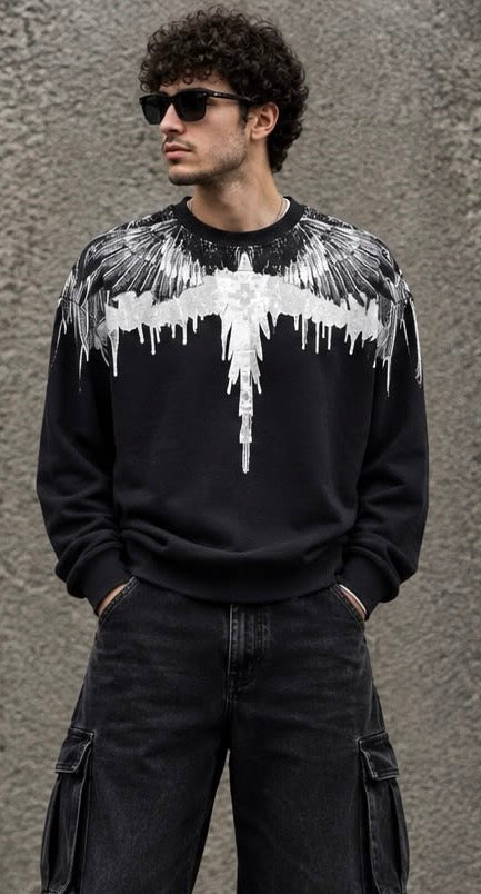 Felpa Girocollo MARCELO BURLON COUNTY OF MILAN F6CMMASW055 Wings