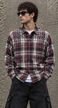 Camicia Marcelo Burlon a quadri in flanella "Icon Wings" uomo