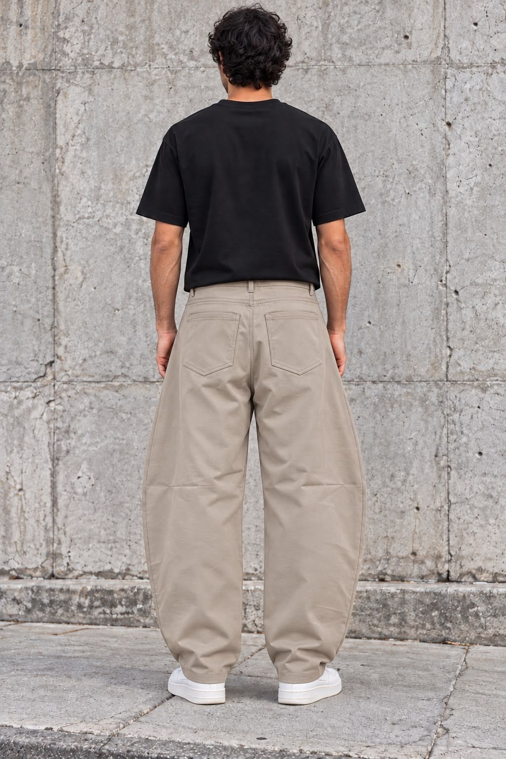 Pantaloni Curvi Parachute / Balloon Beige / Khaki
