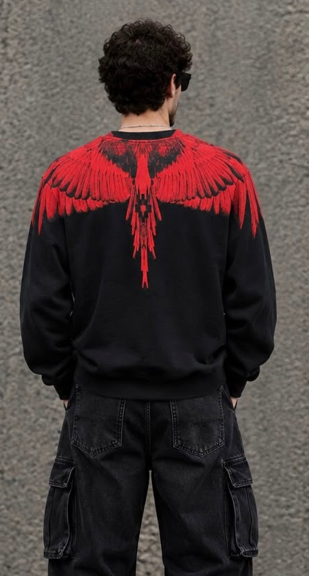 Felpa Girocollo MARCELO BURLON COUNTY OF MILAN F6CMMASW055 Wings