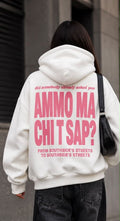 Felpa Oversize Bianca Donna Ammo ma chi t sap – Streetwear