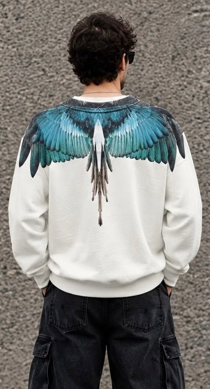 Felpa Girocollo MARCELO BURLON COUNTY OF MILAN F6CMMASW055 Wings