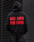 Felpa Oversize Nera uomo Mas Amor por favor – Streetwear