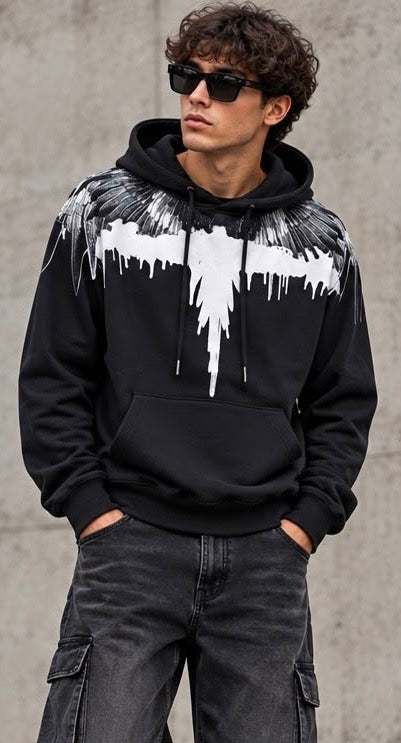 MARCELO BURLON COUNTY OF MILAN Felpa con cappuccio WINGS