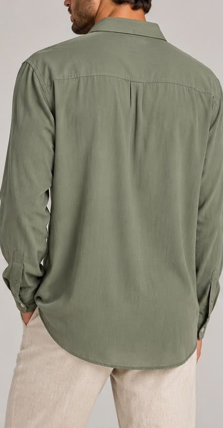 Camicia Casual a Maniche Lunghe (Verde Salvia / Oliva)