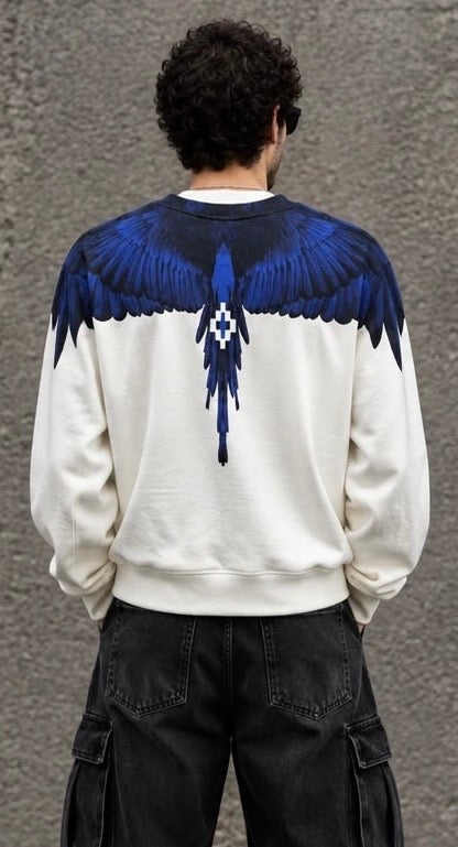 Felpa Girocollo MARCELO BURLON COUNTY OF MILAN F6CMMASW055 Wings