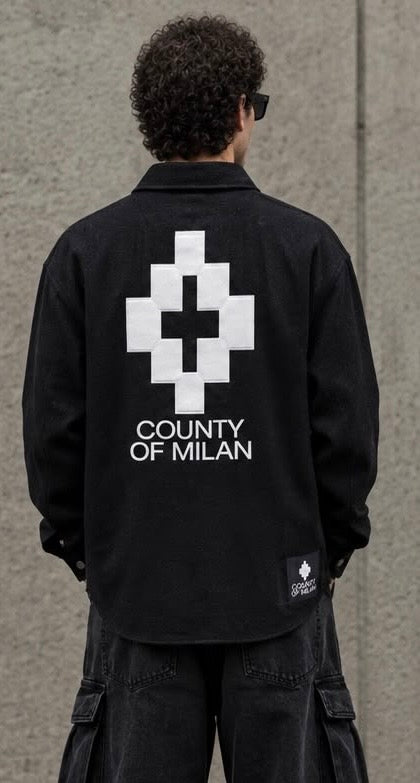 CAMICIA CASUAL DA UOMO COUNTY OF MILAN, COLORE NERO