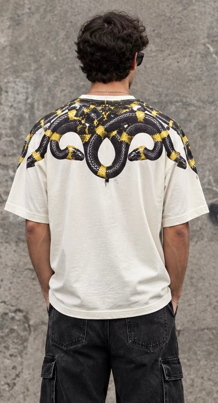 T-shirt Uomo Snake Marcelo Burlon – County of Milan FW26-27 da uomo, 100% cotone. Modello F6CMMATH091.