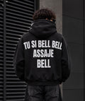 Felpa Oversize Nera Uomo Tu si bell bell assaje bell – Streetwear