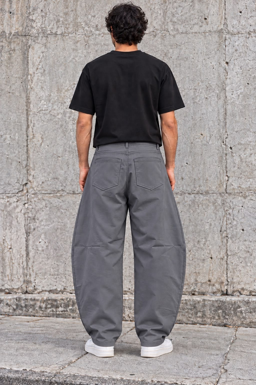 Pantaloni Curvi Parachute / Balloon Grigio Medio / Antracite Chiaro