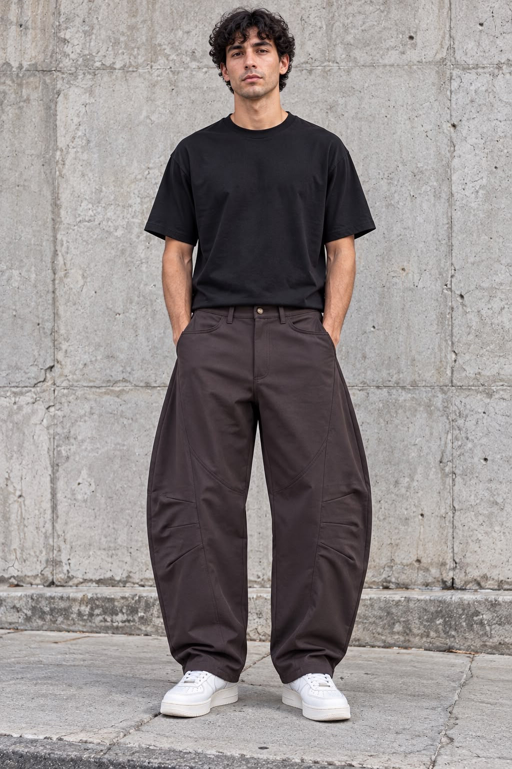 Pantaloni Curvi Parachute / Balloon Marrone / Testa di Moro