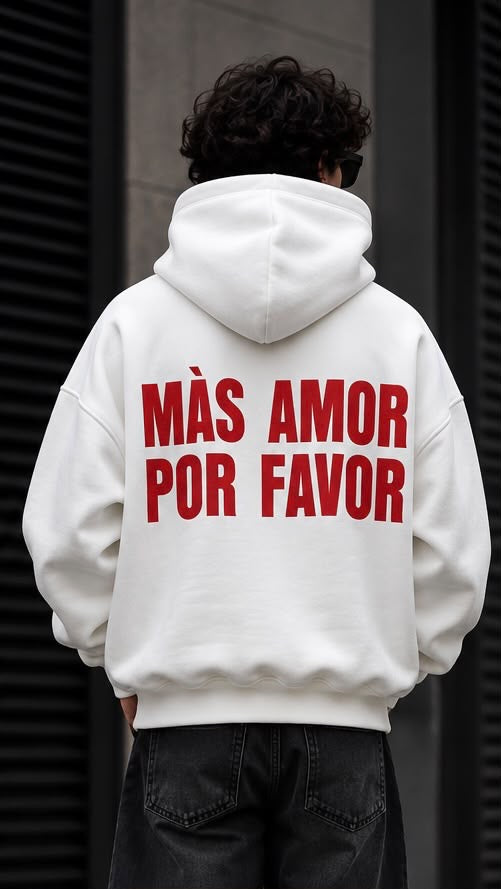 Felpa Oversize Bianca Mas Amor por favor – Streetwear