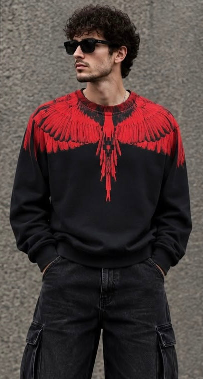 Felpa Girocollo MARCELO BURLON COUNTY OF MILAN F6CMMASW055 Wings