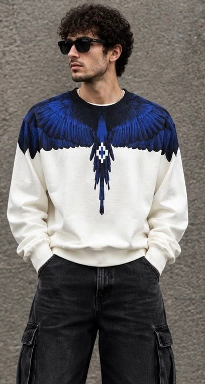 Felpa Girocollo MARCELO BURLON COUNTY OF MILAN F6CMMASW055 Wings