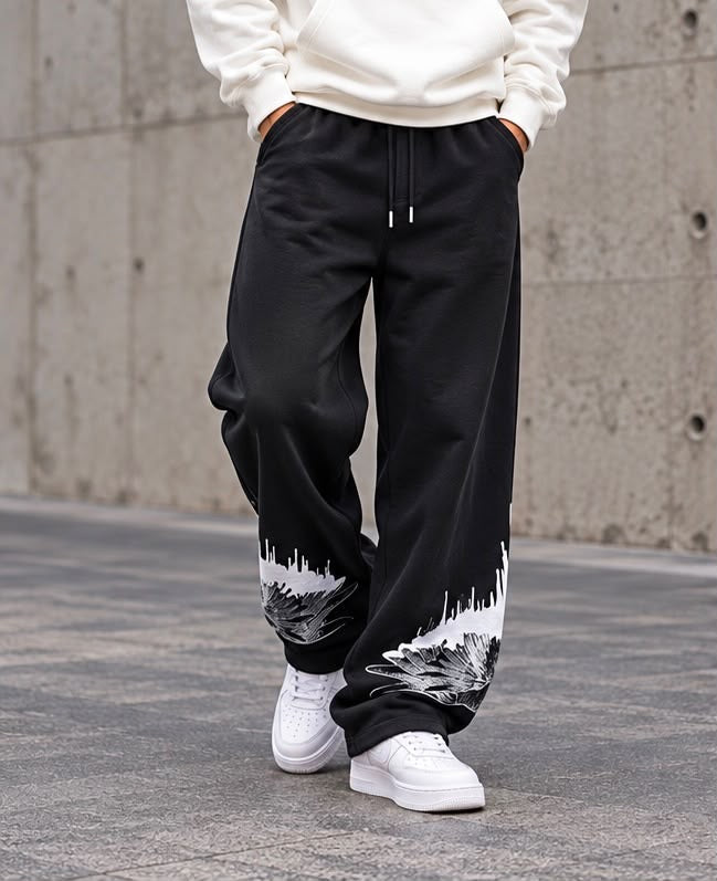 MARCELO BURLON White Wings Track Pants Black