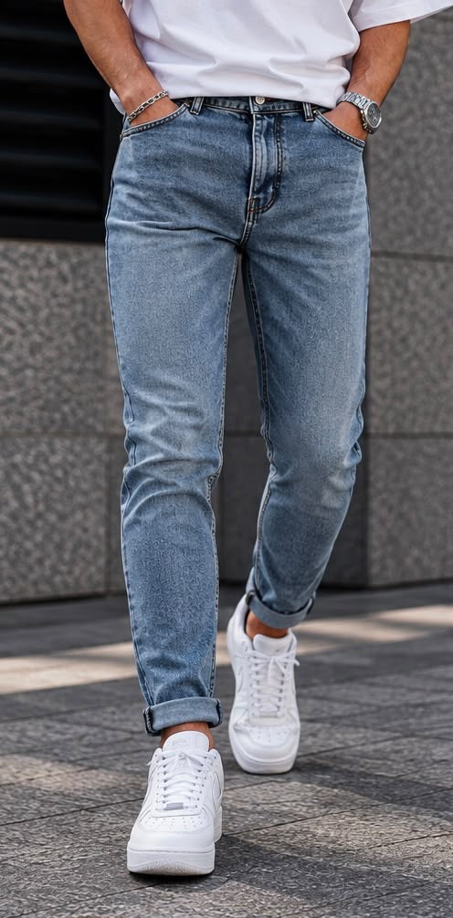 Jeans Slim-Regular Blu Medio Classic Washed