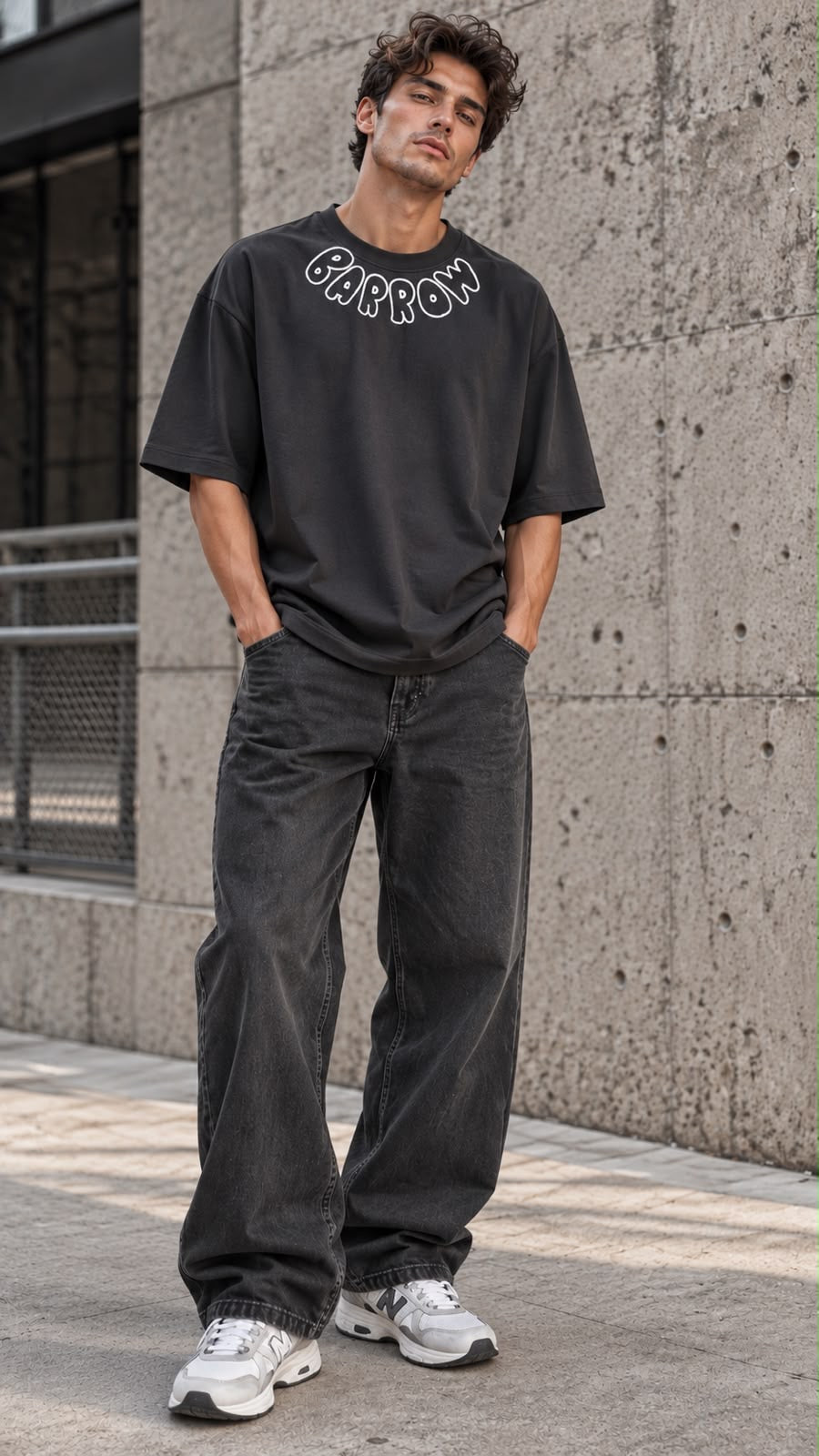 Barrow T-shirt manica corta unisex con logo nero F6BWUATH048110