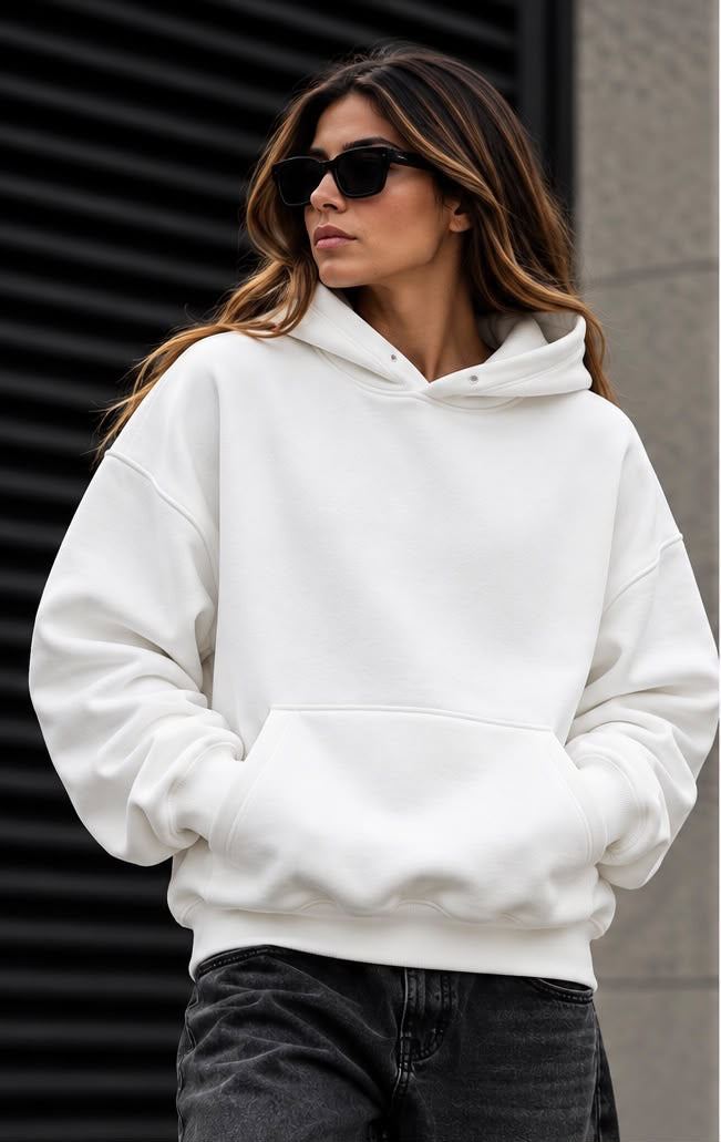 Felpa Oversize bianca Donna Mas amor por favor – Streetwear