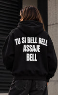 Felpa Nera Donna Tu si bell bell assaje bell | Streetwear