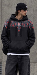 Felpa cappuccio MARCELO BURLON COUNTY OF MILAN F6CMMAHS067 WINGS BLACK