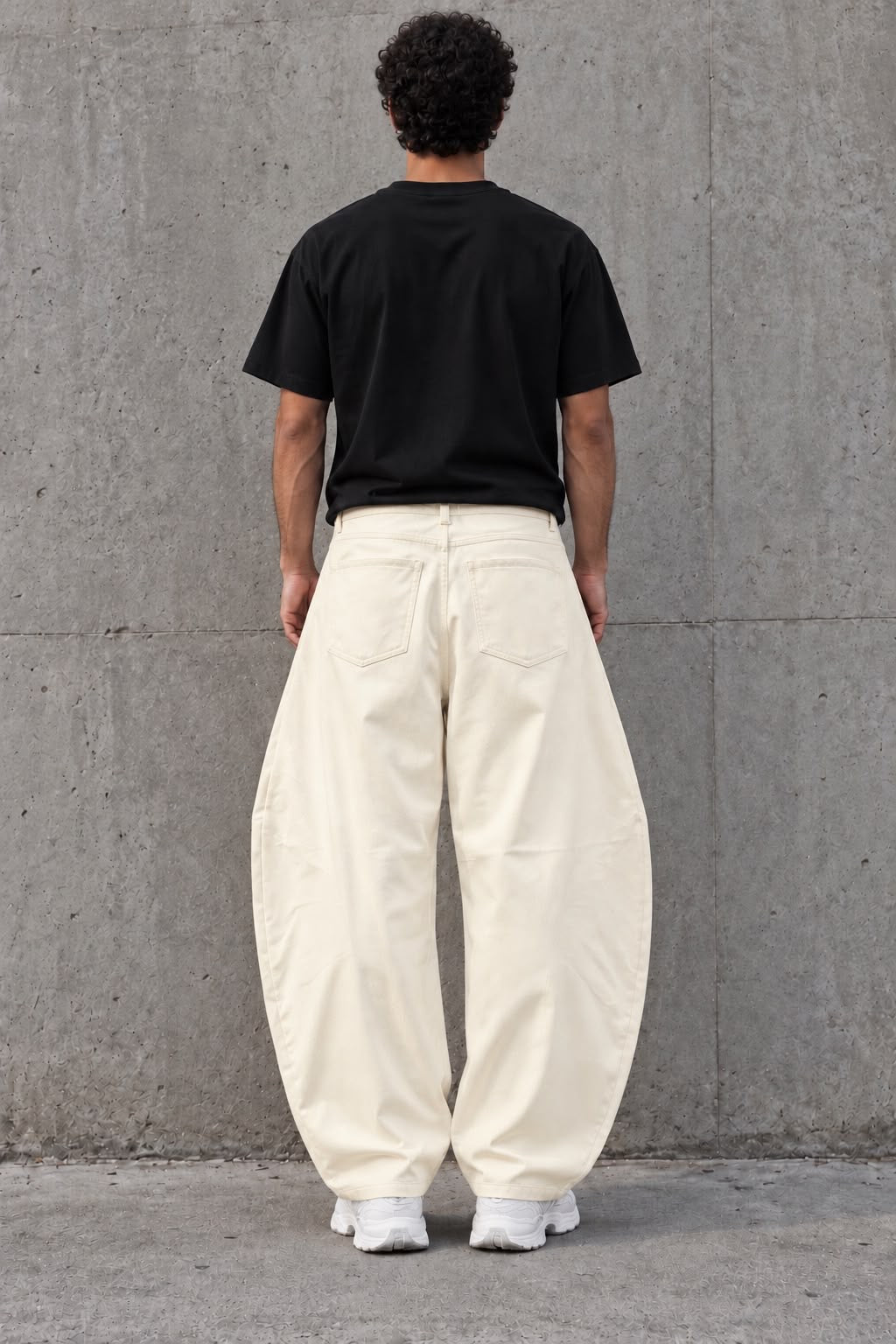 Pantaloni Curvi Parachute / Balloon Panna