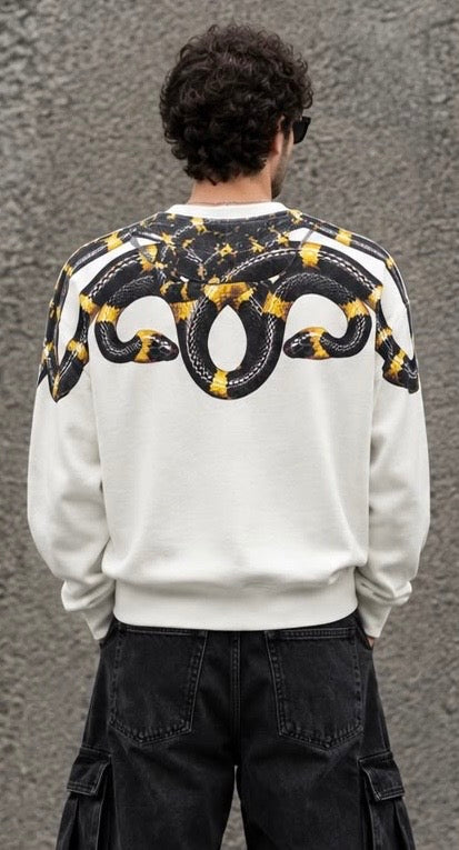 Felpa Girocollo MARCELO BURLON COUNTY OF MILAN F6CMMASW088 SNAKE REAL