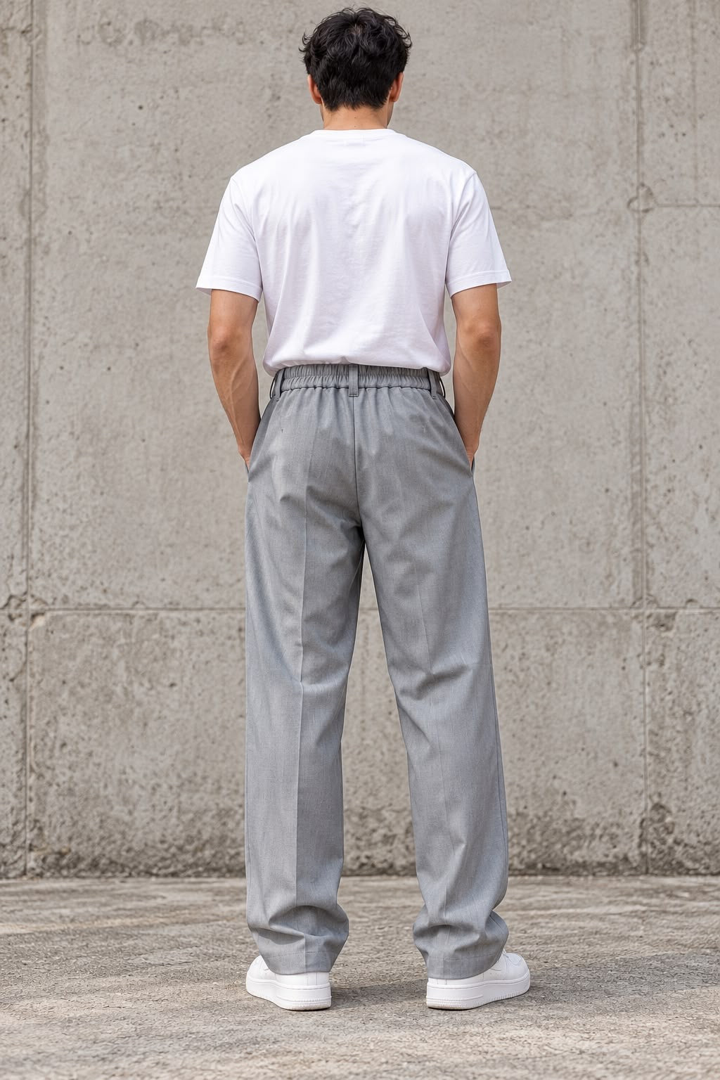 Pantaloni Sartoriali Grigio Chiaro con Pinces