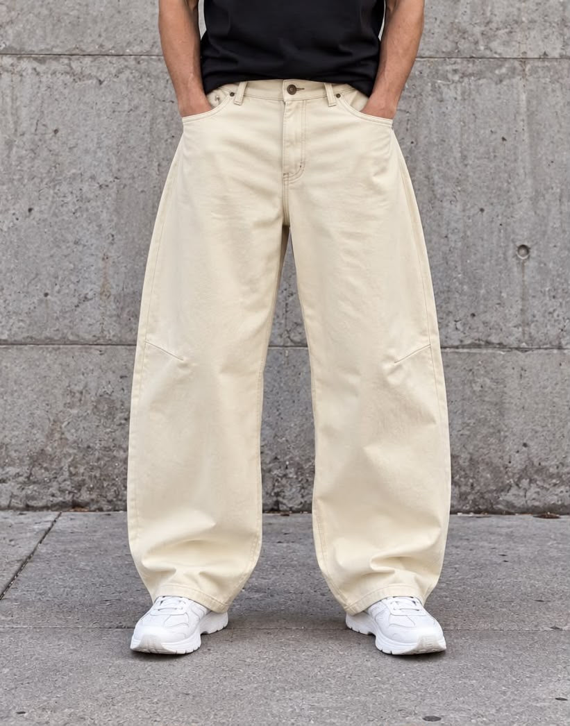 Pantaloni Baggy Panna / Ecru