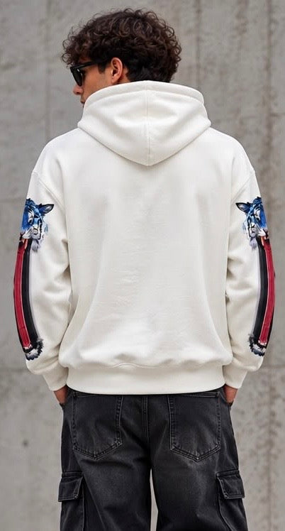 Hoodie Uomo Cocco Tiger Marcelo Burlon. Modello F6CMMAHS122.