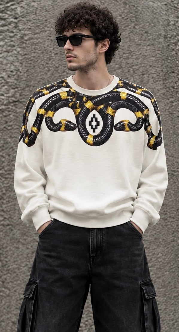 Felpa Girocollo MARCELO BURLON COUNTY OF MILAN F6CMMASW088 SNAKE REAL