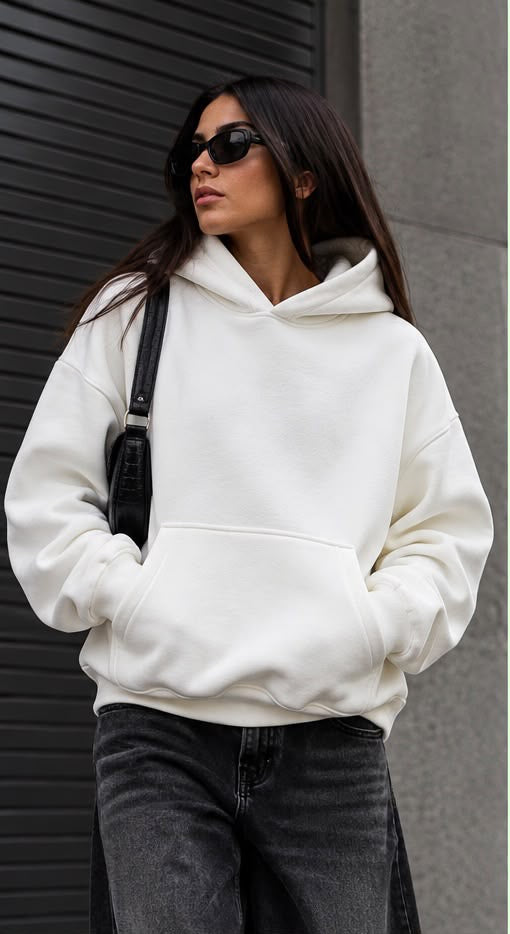 Felpa Oversize Bianca Donna Ammo ma chi t sap – Streetwear